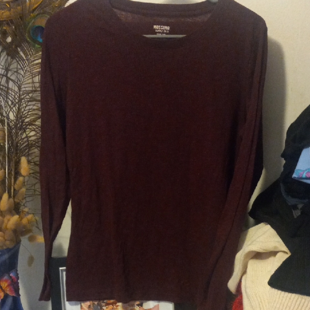 Mossimo Supply Co. Maroon Long Sleeve Tee